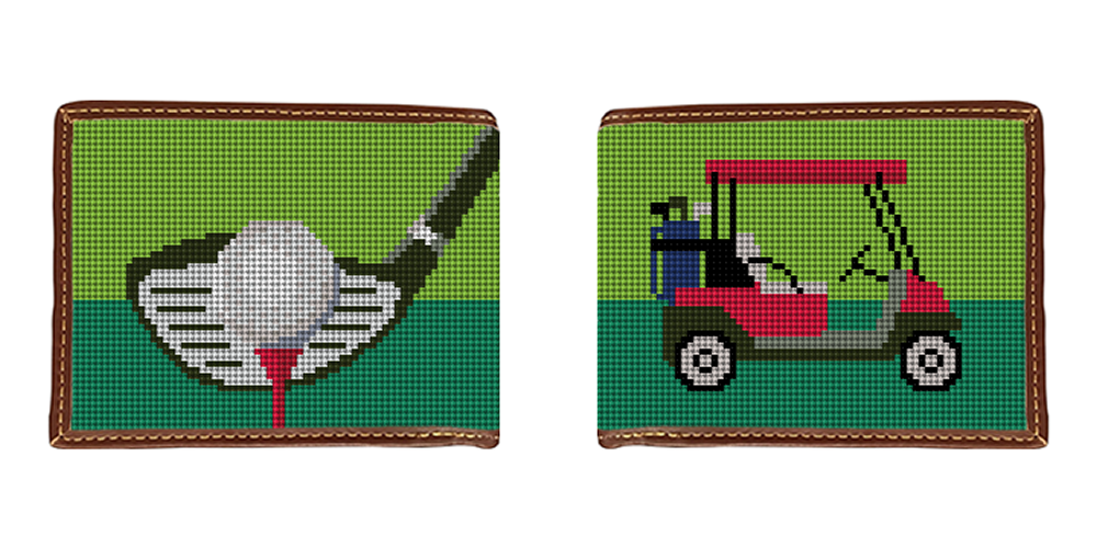 Golf Needlepoint Wallet
