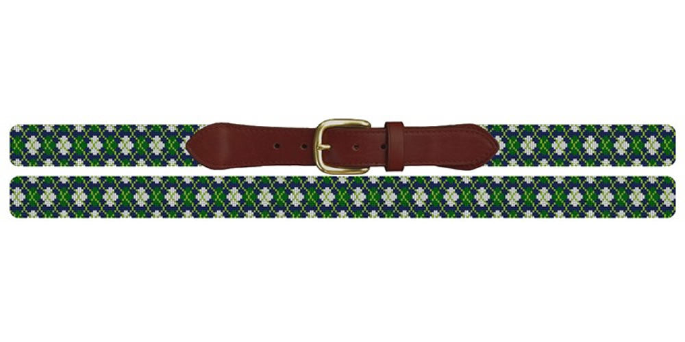 Golfer's Argyle Needlepoint Belt