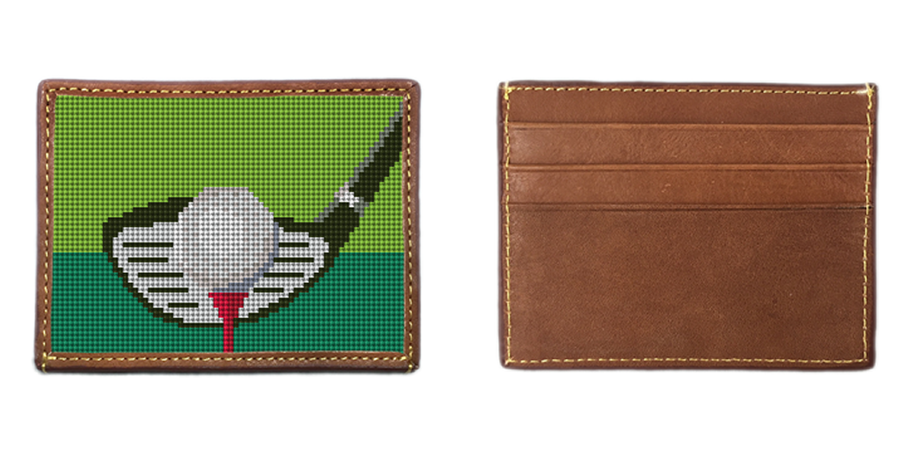 Golfers Needlepoint Card Wallet