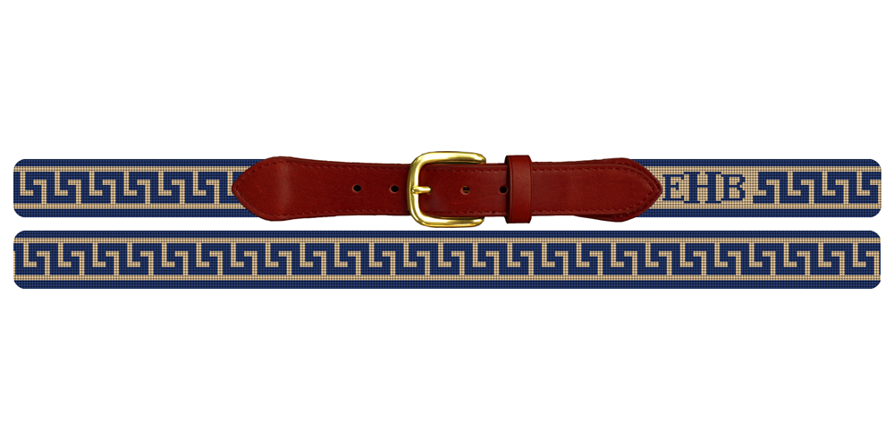Greek Key Needlepoint Belt