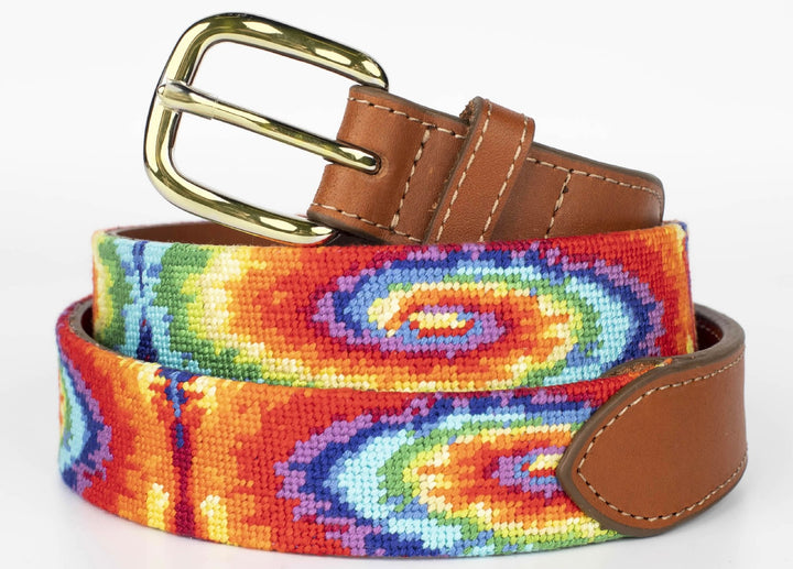Groovy Tie Die Needlepoint Belt