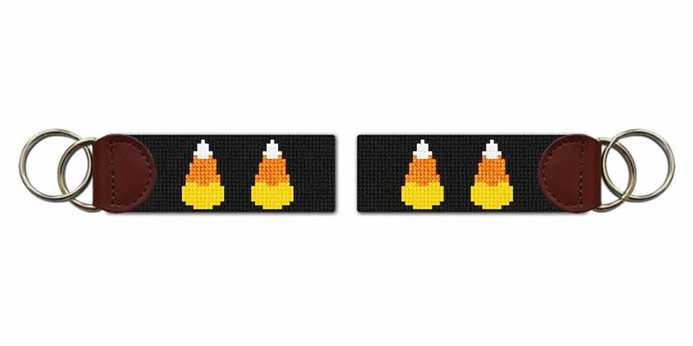 Halloween Candy Corn Needlepoint Key Fob