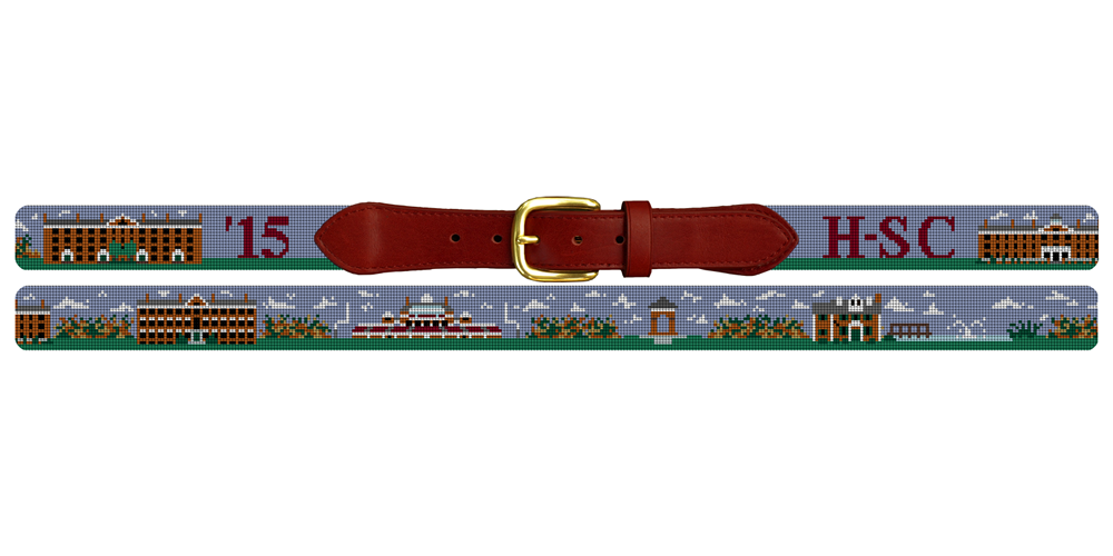 Hampden Sydney VA Landscape Needlepoint Belt