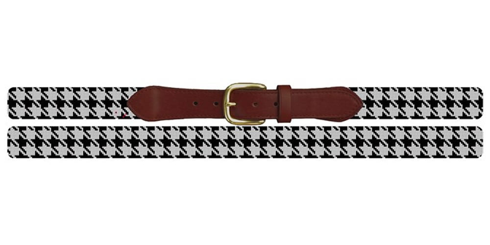 Handsome Houndstooth Needlepoint Belt