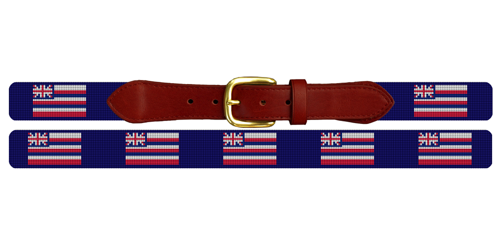Hawaii Flag Needlepoint Belt