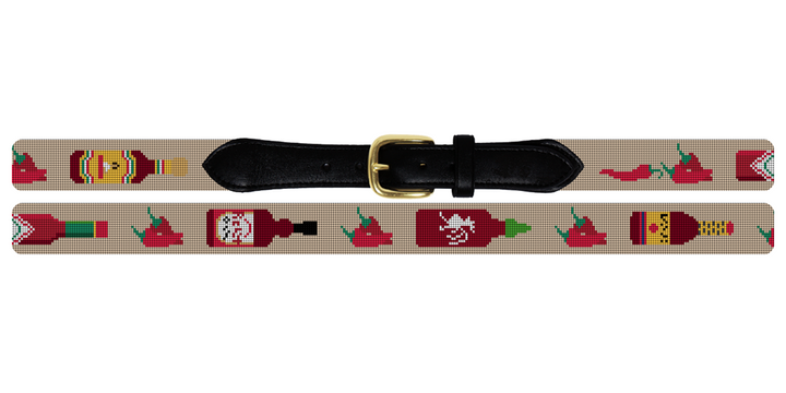 Hot Sauce Needlepoint Belt
