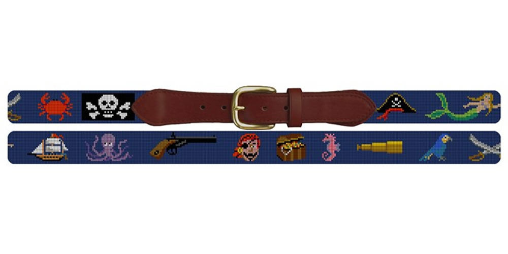 It's A Pirates Life Needlepoint Belt