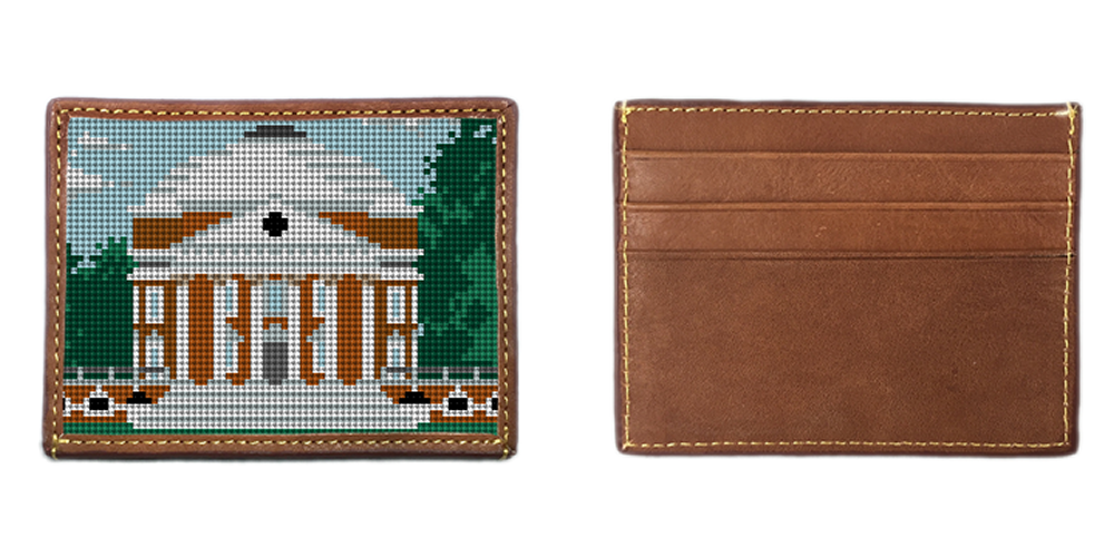 Jefferson's Rotunda Needlepoint Card Wallet