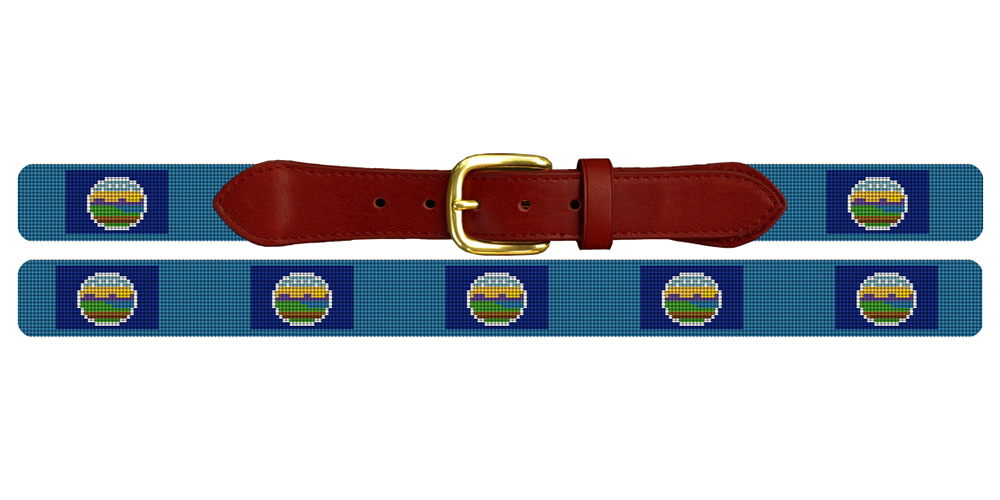 Kansas Flag Needlepoint Belt