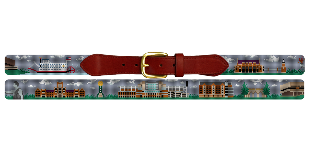 Knoxville Tennessee Landscape Needlepoint Belt