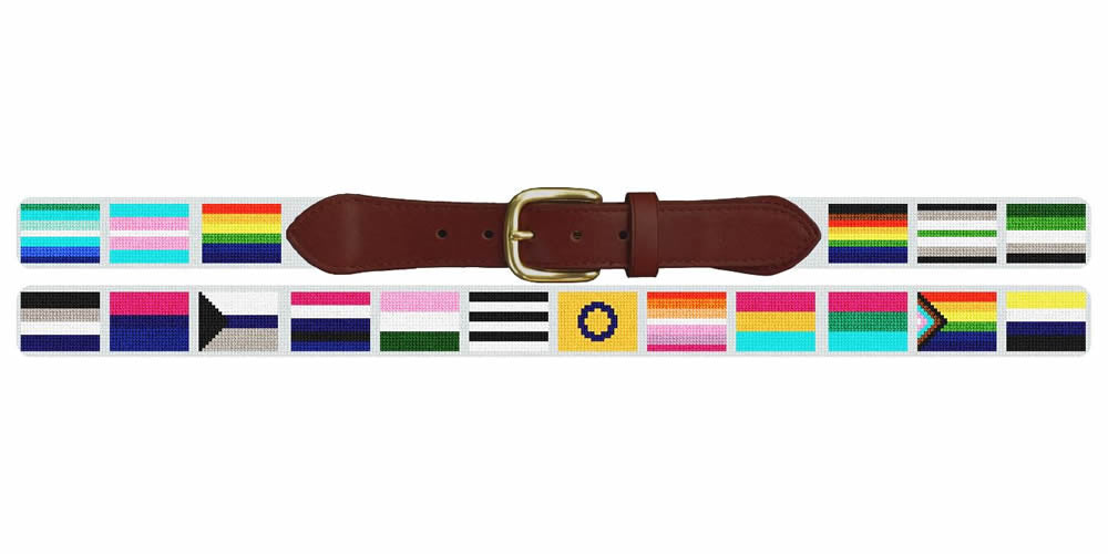 LGBTQ Flags Needlepoint Belt