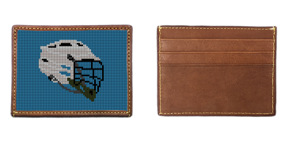 Lacrosse Helmet Needlepoint Card Wallet