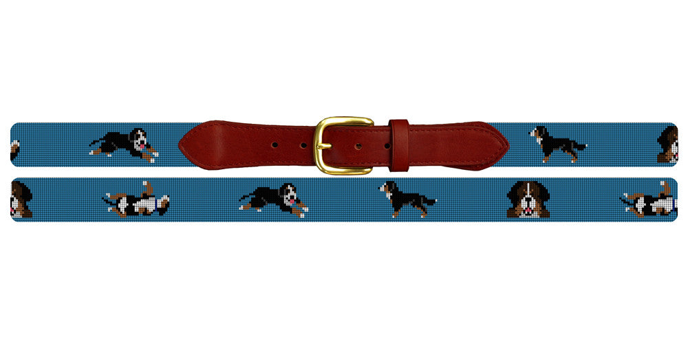 Bernese Mountain Dog Needlepoint Belt
