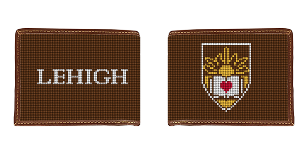 Lehigh University Crest Needlepoint Wallet