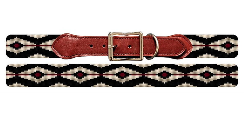 Linear Diamonds Needlepoint Dog Collar