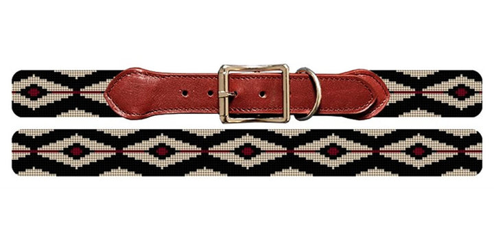 Linear Diamonds Needlepoint Dog Collar
