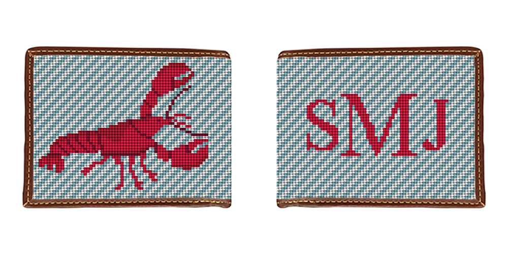 Lobster Needlepoint Wallet