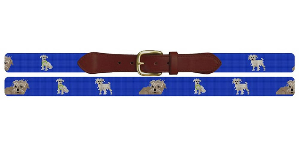 Wire Haired Terrier Needlepoint Belt