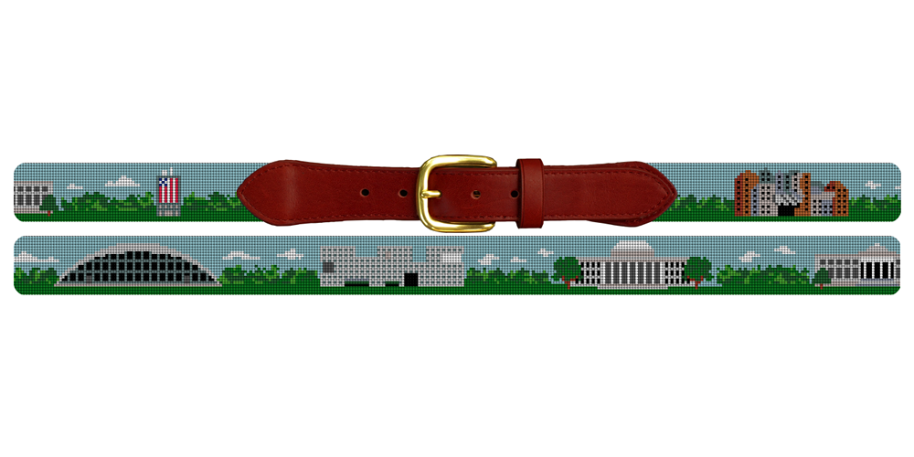 Cambridge MA Landscape Needlepoint Belt
