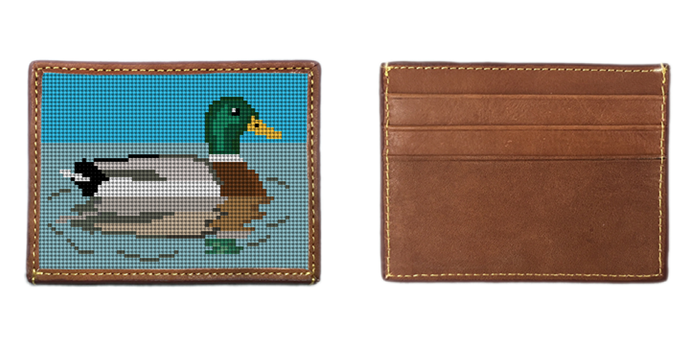 Mallard Needlepoint Card Wallet
