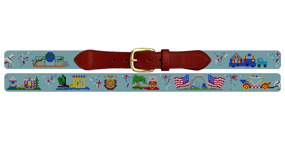 Mardi Gras Needlepoint Belt
