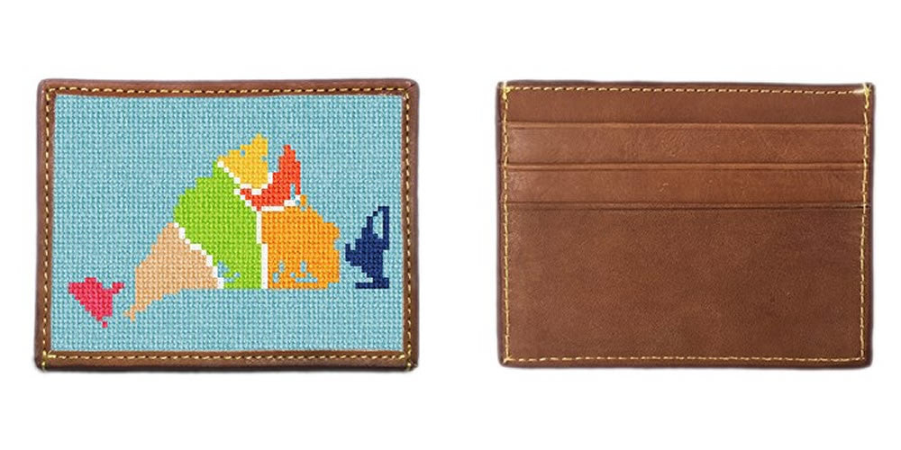 Martha's Vineyard Map Needlepoint Card Wallet