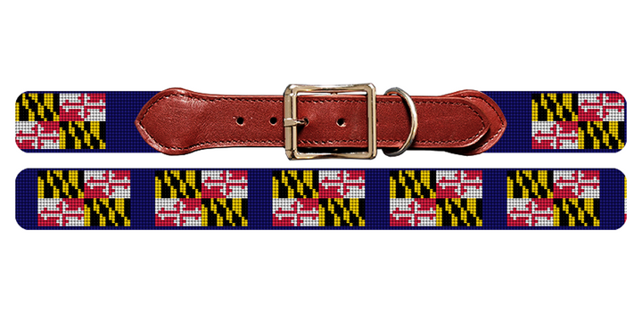 Maryland Flag Needlepoint Dog Collar