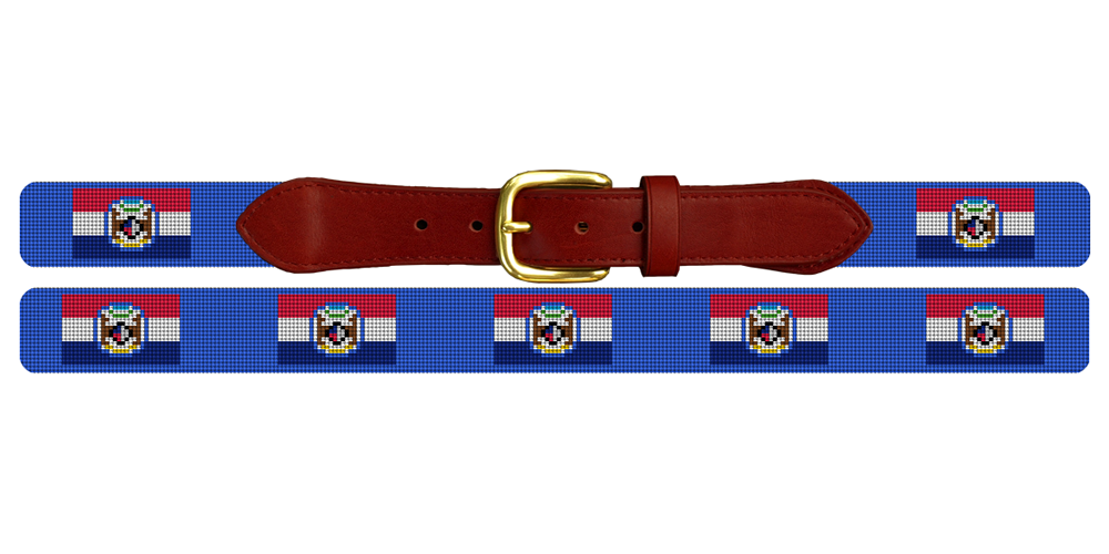 Missouri Flag Needlepoint Belt