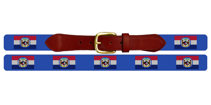 Missouri Flag Needlepoint Belt