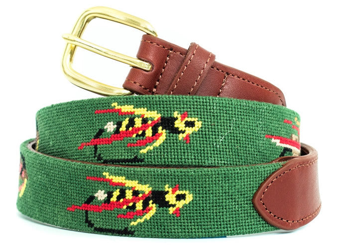 Montana Fly Fishing Needlepoint Belt