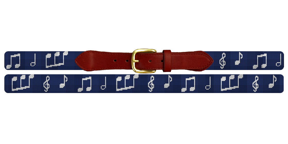 Music Notes Needlepoint Belt
