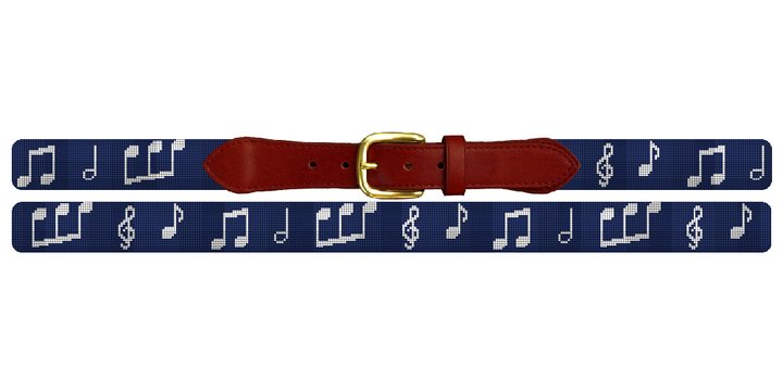 Music Notes Needlepoint Belt