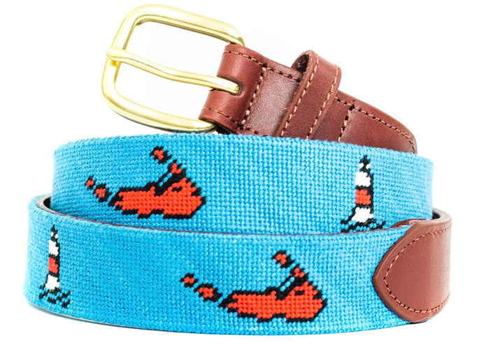 Nantucket Lighthouse Needlepoint Belt