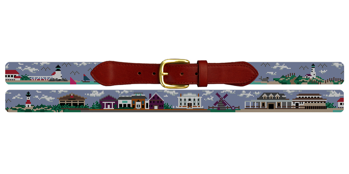 Nantucket Island Needlepoint Belt