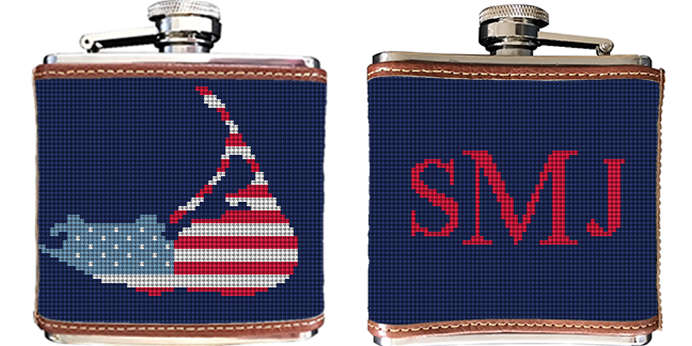 Nantucket Needlepoint Flask