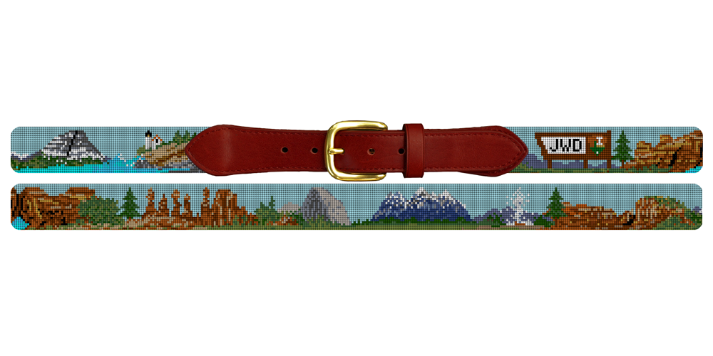National Parks Needlepoint Belt