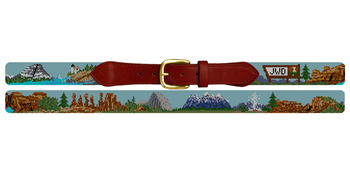National Parks Needlepoint Belt