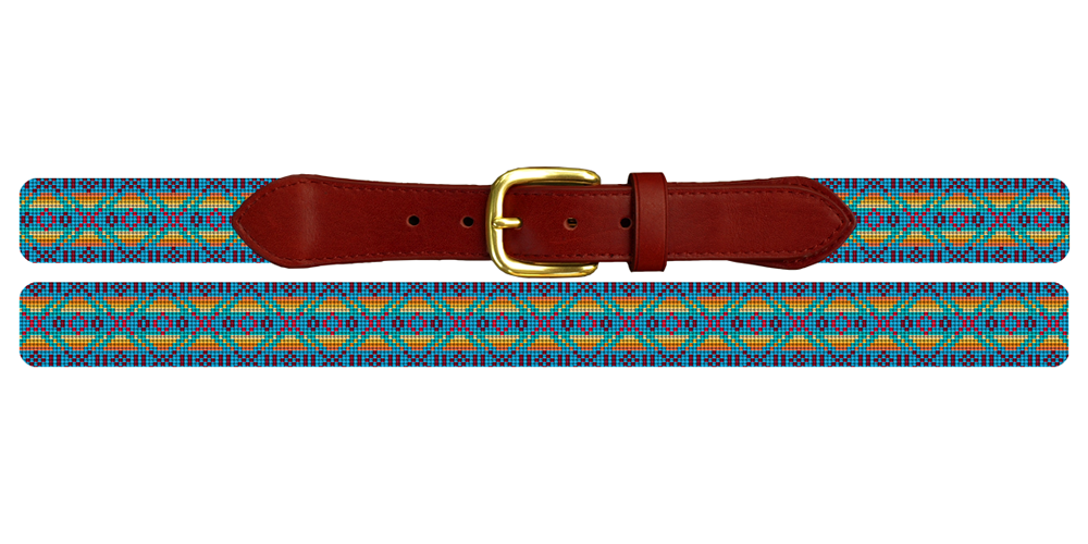 Native American Pattern Needlepoint Belt Cultural Elegance