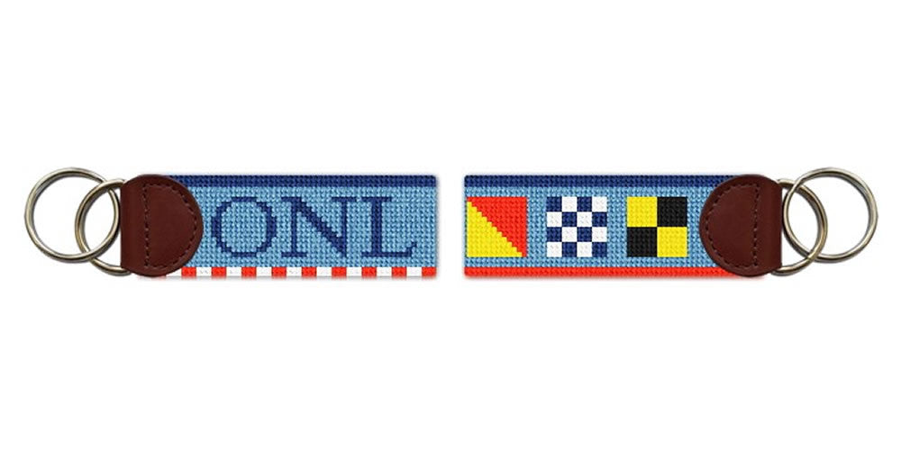 Nautical Flags Needlepoint Key Fob