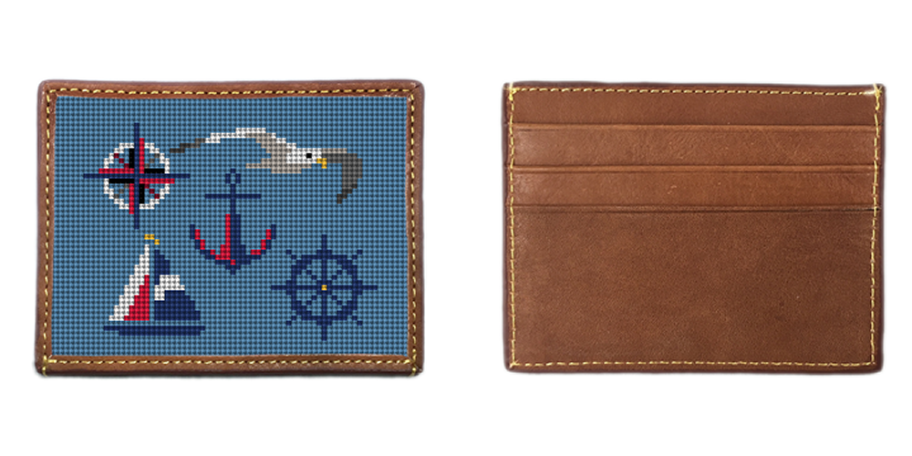 Nautical Needlepoint Card Wallet