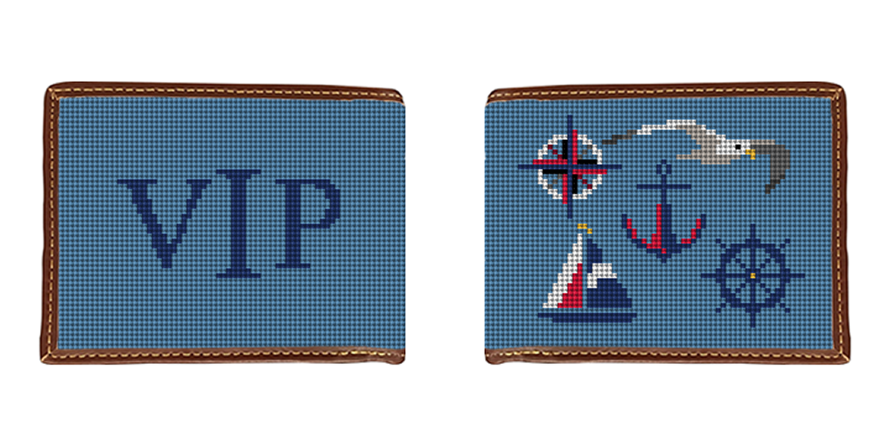 Nautical Needlepoint Wallet