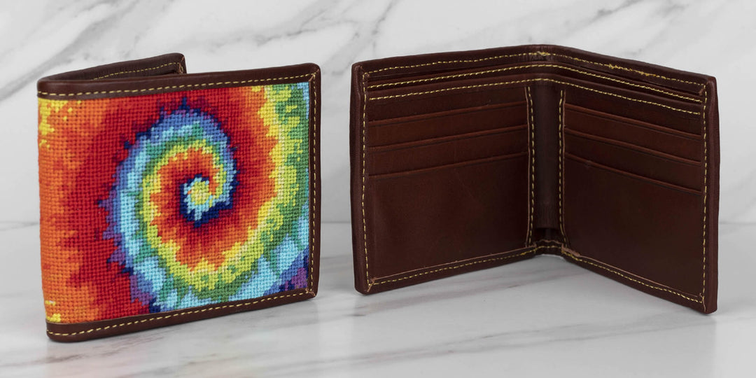 Groovy Tie Dye Needlepoint Wallet