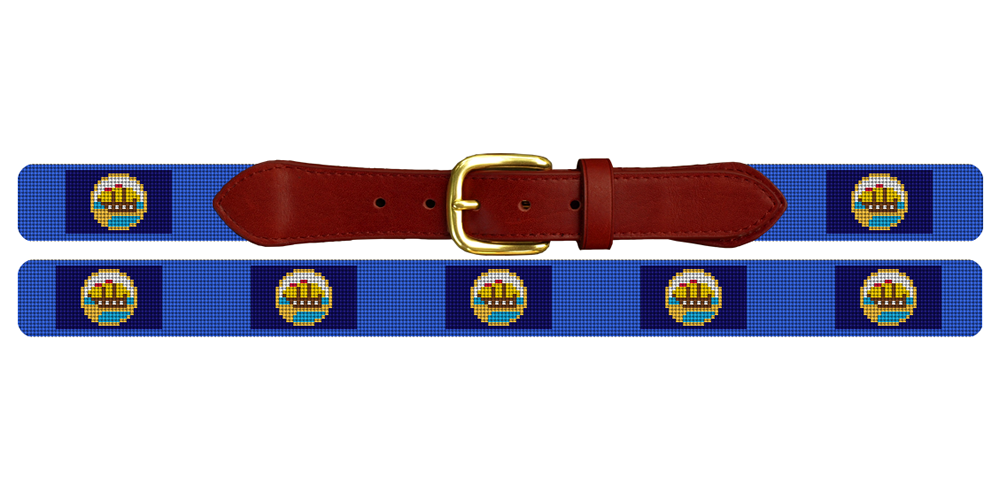 New Hampshire Flag Needlepoint Belt