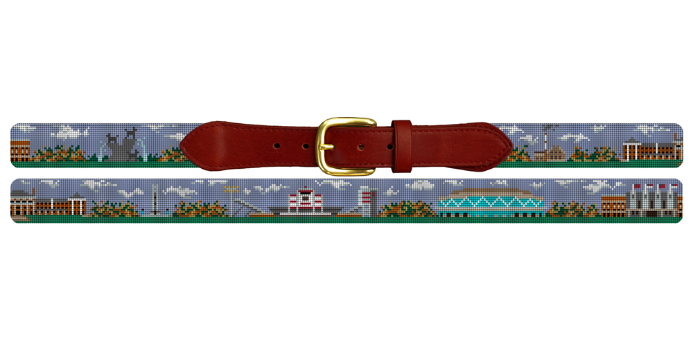 Raleigh NC Landscape Needlepoint Belt