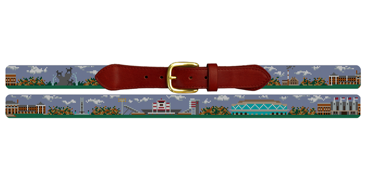 Raleigh NC Landscape Needlepoint Belt