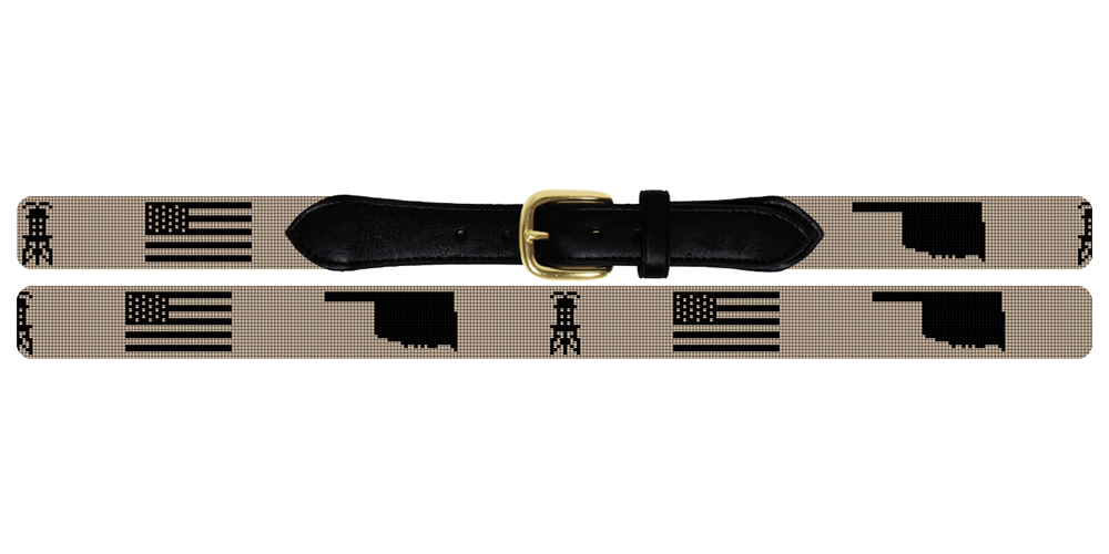 Oklahoma Oil Needlepoint Belt