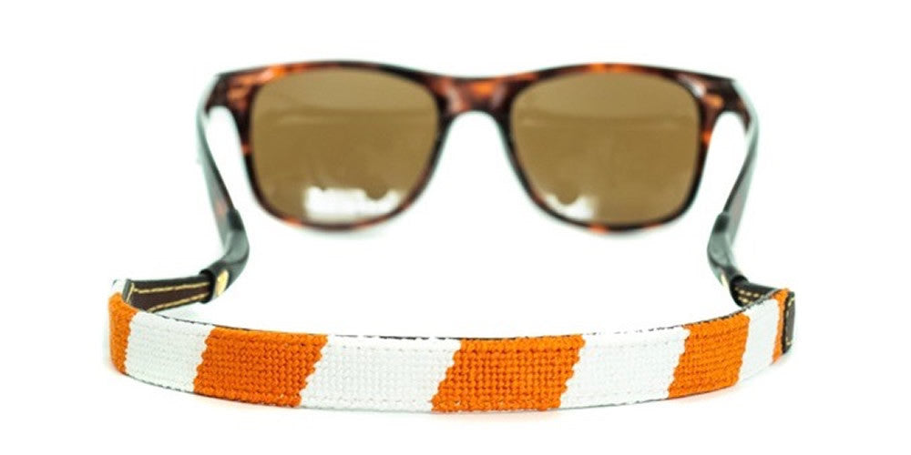 Orange and White Needlepoint Sunglass Strap