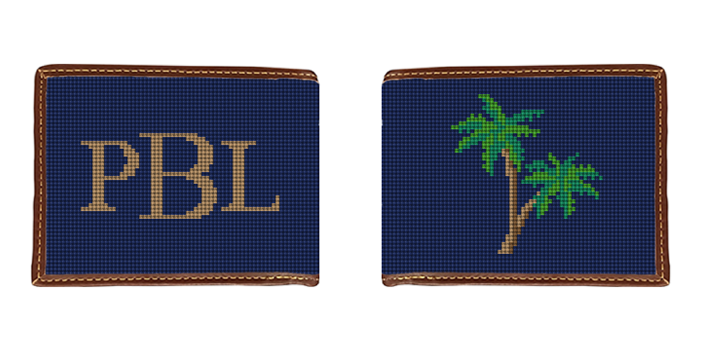 Palm Tree Needlepoint Wallet