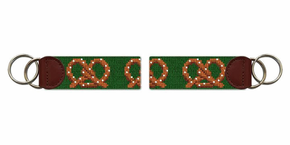Perfect Pretzel Needlepoint Key Fob