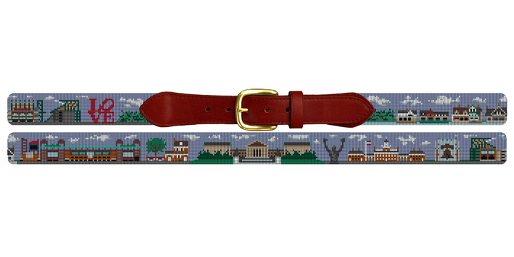 Philadelphia Landscape Needlepoint Belt